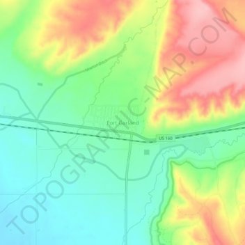 Carte topographique Fort Garland, altitude, relief