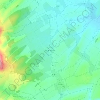 Carte topographique Souveraincourt, altitude, relief