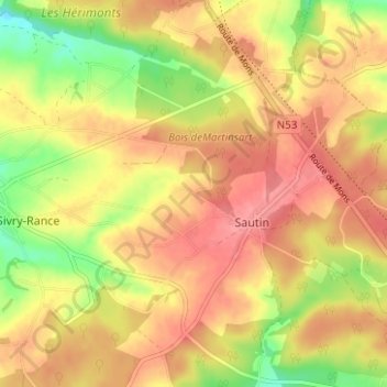 Carte topographique Les Culots, altitude, relief