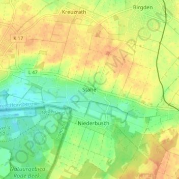Carte topographique Stahe, altitude, relief