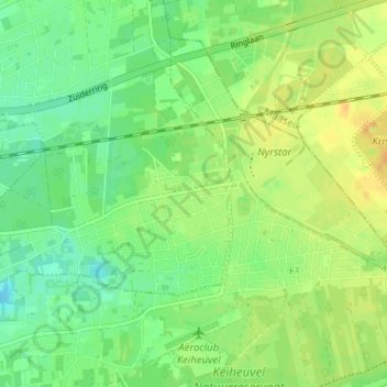 Carte topographique Wezel, altitude, relief