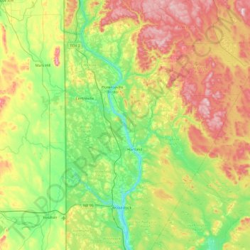 Carte topographique Lower Presque Isle Island, altitude, relief