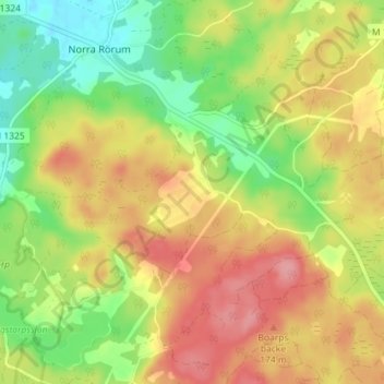 Carte topographique Broslätt, altitude, relief