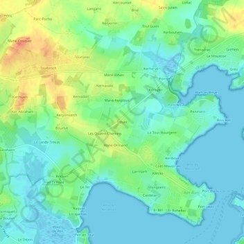 Carte topographique Tréver, altitude, relief