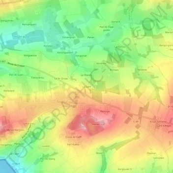 Carte topographique La Gare, altitude, relief