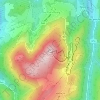Carte topographique Stüppel, altitude, relief