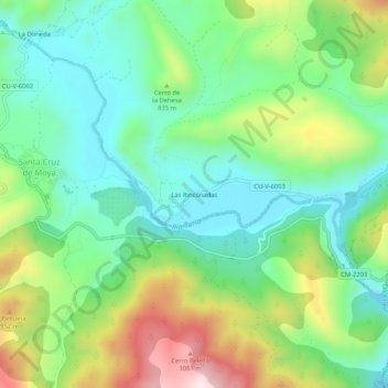 Carte topographique Las Rinconadas, altitude, relief