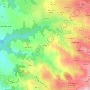 Carte topographique Vinoy, altitude, relief
