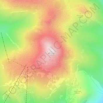 Carte topographique Åreskutan, altitude, relief
