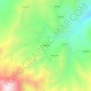 Carte topographique La Palma 1, altitude, relief