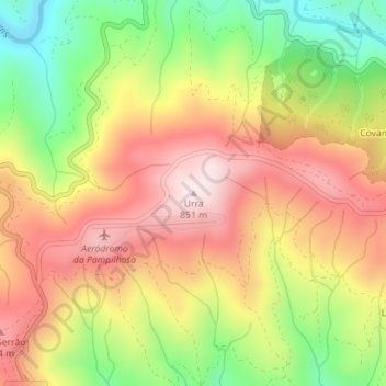 Carte topographique Urra, altitude, relief