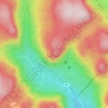 Carte topographique Mont du Dôme, altitude, relief