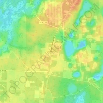 Carte topographique Greenhead, altitude, relief