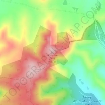 Carte topographique Hamilton Hill, altitude, relief