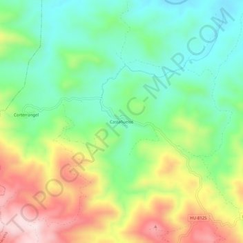 Carte topographique Castañuelos, altitude, relief