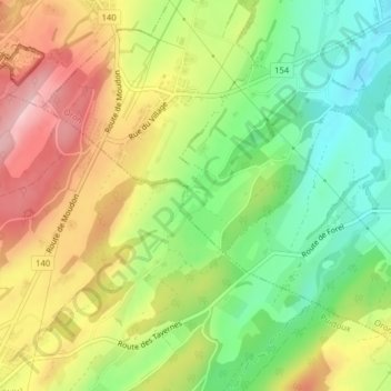 Carte topographique Les Moillettes, altitude, relief