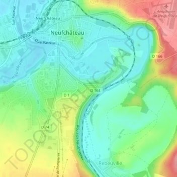 Carte topographique Serrière, altitude, relief