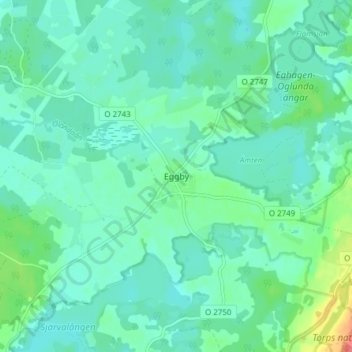 Carte topographique Eggby, altitude, relief
