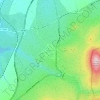 Carte topographique Revenga, altitude, relief