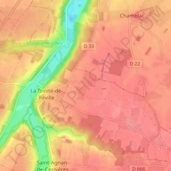 Carte topographique Entraygues, altitude, relief