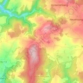 Carte topographique Tannenwirtshaus, altitude, relief
