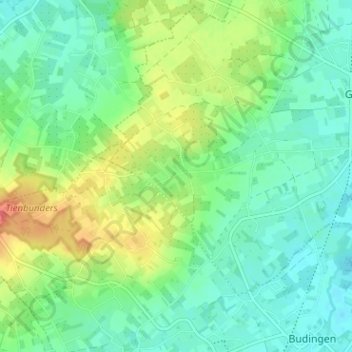 Carte topographique Hogen, altitude, relief