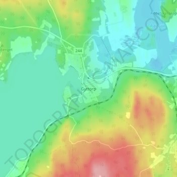 Carte topographique Gyttorp, altitude, relief