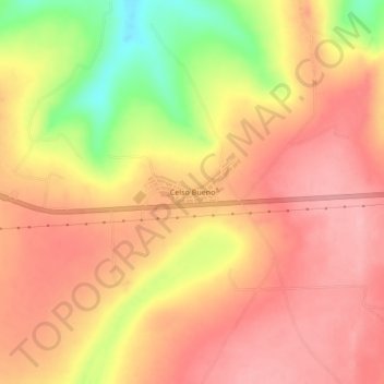 Carte topographique Celso Bueno, altitude, relief