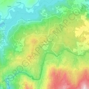 Carte topographique Reparade, altitude, relief