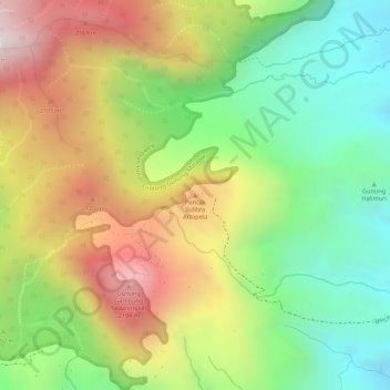 Carte topographique Puncak Sulibra Artapela, altitude, relief