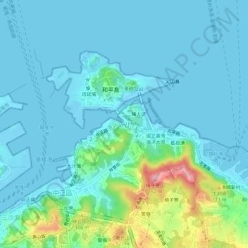 Carte topographique 八尺門, altitude, relief