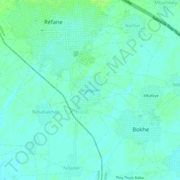 Carte topographique Ngogom, altitude, relief