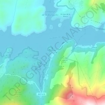 Carte topographique Las Cruceras, altitude, relief
