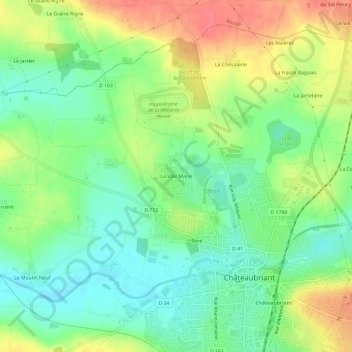 Carte topographique La Ville Marie, altitude, relief