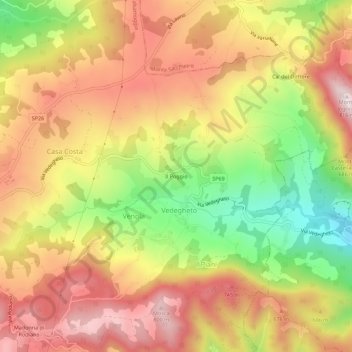 Carte topographique Il Poggio, altitude, relief