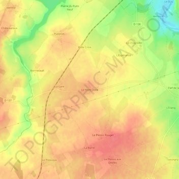 Carte topographique Le Mont Dore, altitude, relief