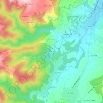 Carte topographique Biguet, altitude, relief