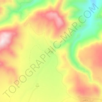 Carte topographique بروج, altitude, relief