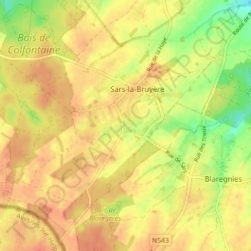 Carte topographique Le Rambourg, altitude, relief