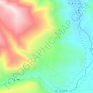 Carte topographique Provincia de Chupaca, altitude, relief