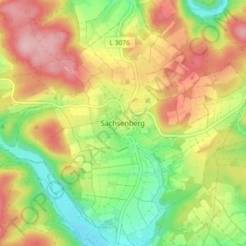 Carte topographique Sachsenberg, altitude, relief