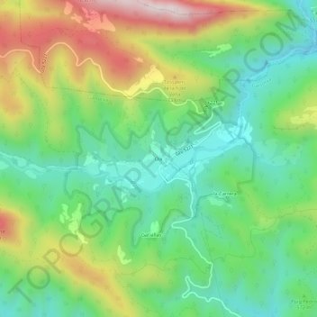 Carte topographique Oix, altitude, relief