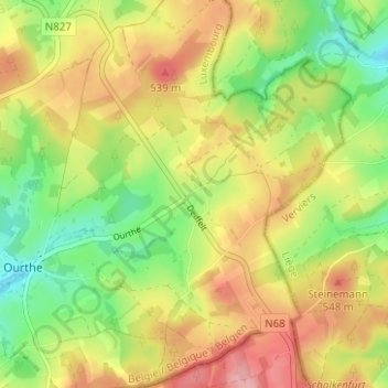 Carte topographique Deiffelt, altitude, relief