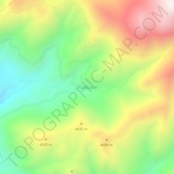 Carte topographique Ataspaca, altitude, relief