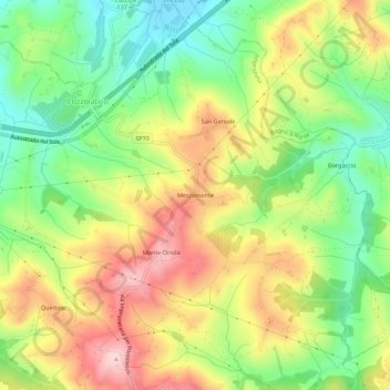 Carte topographique Mezzomonte, altitude, relief