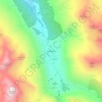 Carte topographique Sertig Dörfli, altitude, relief