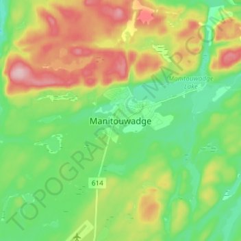 Carte topographique Manitouwadge, altitude, relief