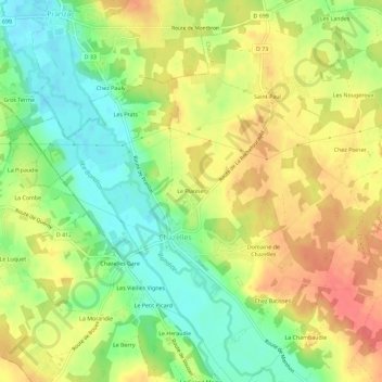 Carte topographique Le Plantier, altitude, relief