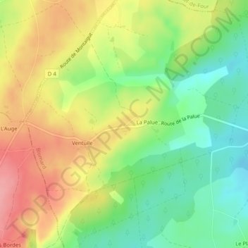 Carte topographique Les Bernards, altitude, relief