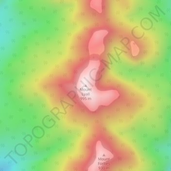Carte topographique Mount Lyall, altitude, relief